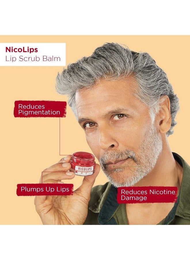 Bella Vita Organic - Nicolips Lip Scrub Balm Brightening Dark Lips For Men And Women Dry Lips Smoker Chapped Lip & Lipstick Stains Removal Lipcare 20 G - Image 1