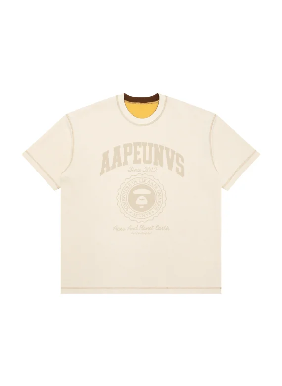 AAPE AAPEUNVS moonface college tee