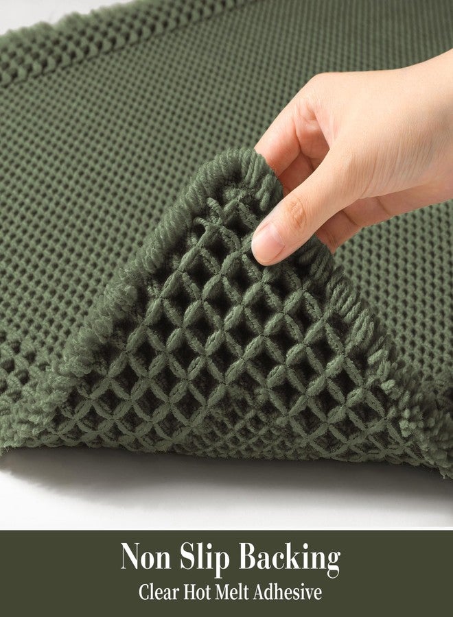 RESARE Waffle Bathroom Runner Rugs, Super Absorbent Bath Mat Non Slip Washable Quick Dry, Upgraded Ultra Soft Boho Bath Rugs with Tassels for Hallway Bedroom Laundry Room, 2'x6'(24"x72"), Green - Image 4