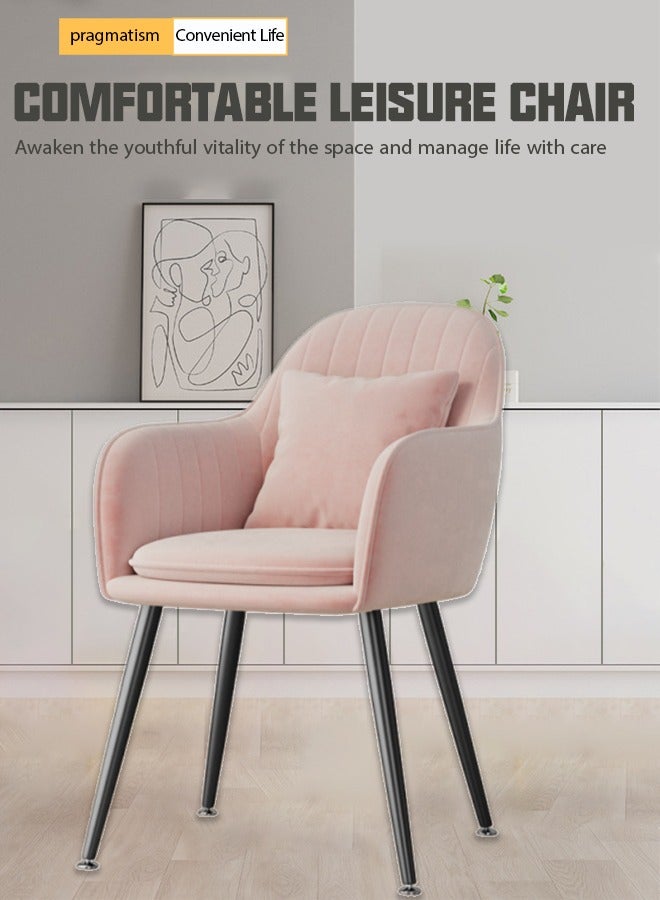 Generic Dining Chair, Elegantly designed bouclé fabric chair, Modern Side Chair with High Back Rest, Velvet Accent Chair, Home Office Desk Chair Vanity Chair Accent Chair Girls Makeup Chair Compy, Ins style metal skeleton coffee shop negotiation chair, Velvet dining chair with armrests and backrests ﻿  - Image 1