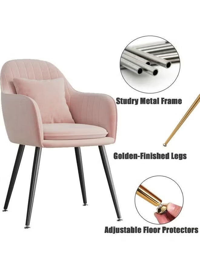 Generic Dining Chair, Elegantly designed bouclé fabric chair, Modern Side Chair with High Back Rest, Velvet Accent Chair, Home Office Desk Chair Vanity Chair Accent Chair Girls Makeup Chair Compy, Ins style metal skeleton coffee shop negotiation chair, Velvet dining chair with armrests and backrests ﻿  - Image 4
