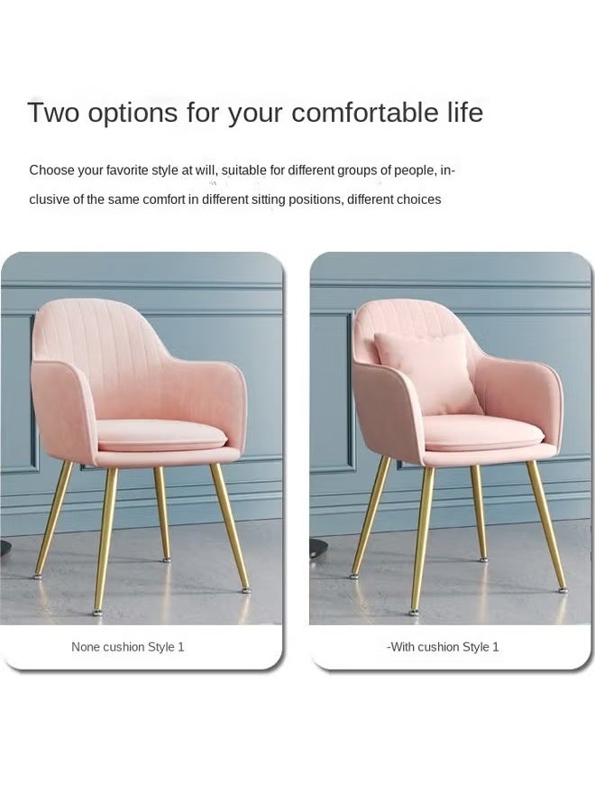 Generic Dining Chair, Elegantly designed bouclé fabric chair, Modern Side Chair with High Back Rest, Velvet Accent Chair, Home Office Desk Chair Vanity Chair Accent Chair Girls Makeup Chair Compy, Ins style metal skeleton coffee shop negotiation chair, Velvet dining chair with armrests and backrests ﻿  - Image 5