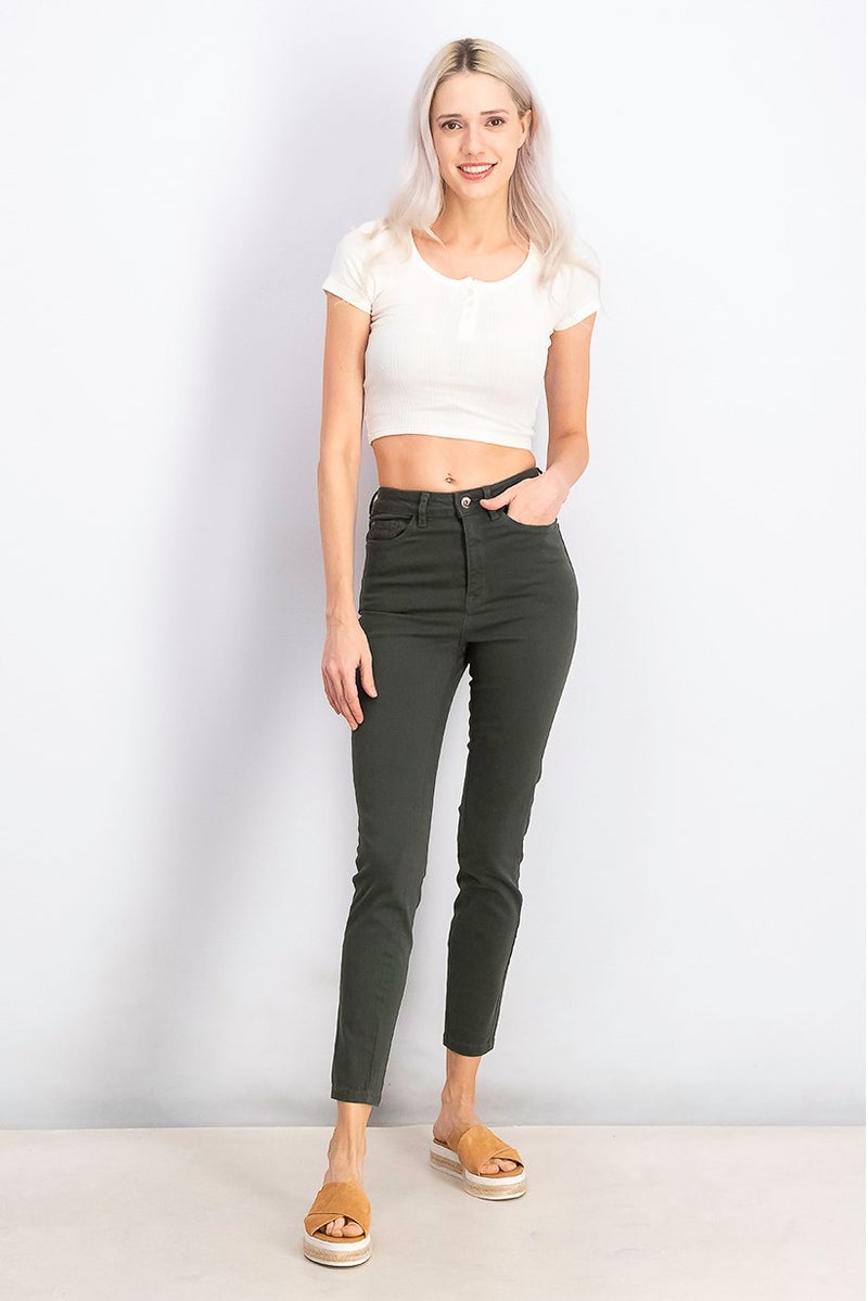 Mohito Women Regular Fit Plain Stretchable Jeans, Dark Green - Image 4