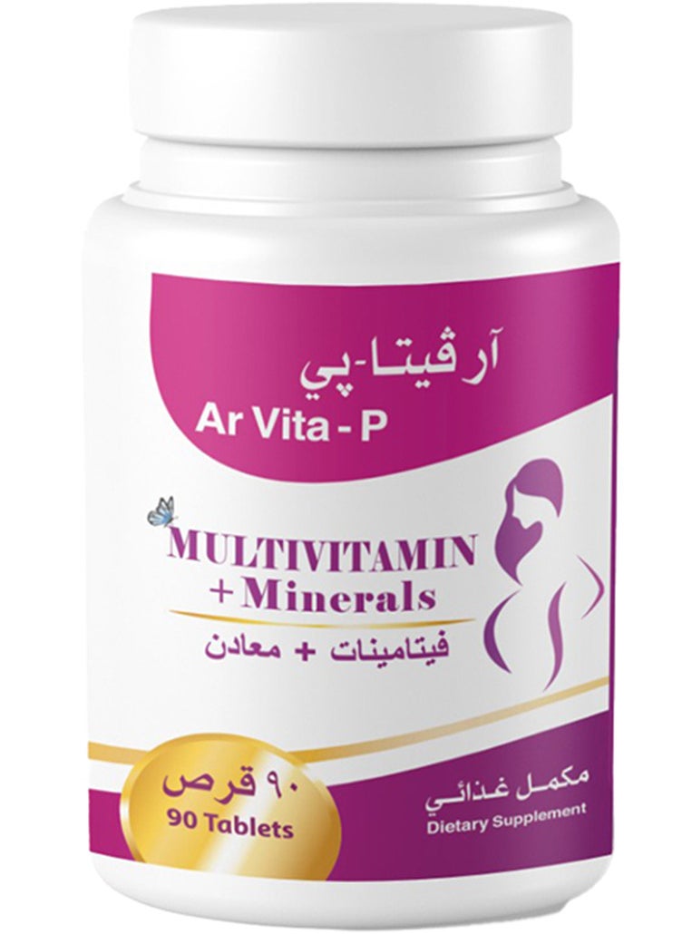 Arnet Pharmaceutical Ar Vita P Prenatal Vitamins And Minerals 90 Tablets  - Image 1
