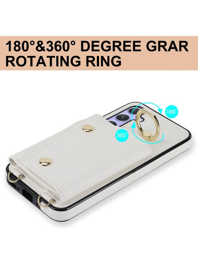 S-TOP Case For Samsung Galaxy A14 5G / 4G Zipper Card Bag Phone Case with Dual Lanyard - Image 4