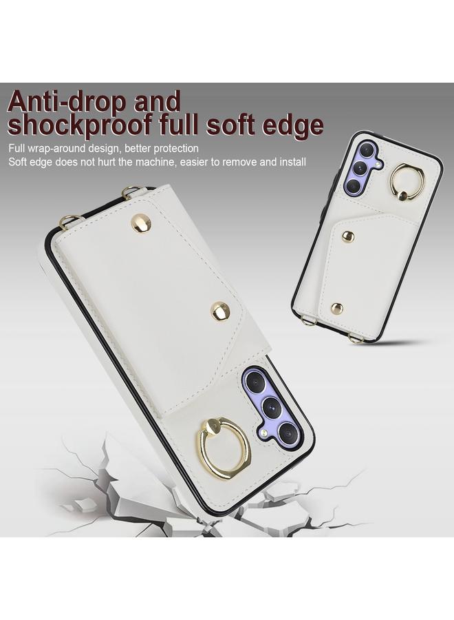 S-TOP Case For Samsung Galaxy A14 5G / 4G Zipper Card Bag Phone Case with Dual Lanyard - Image 2