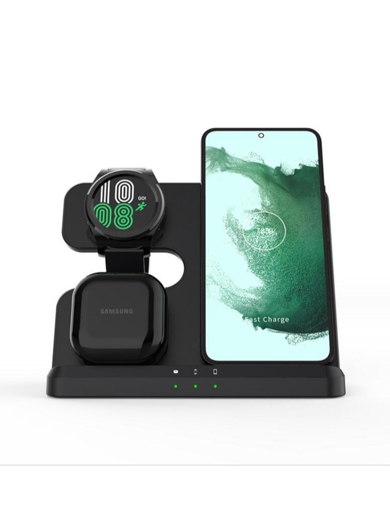 3 in 1 Wireless Charger Stand For Samsung S22 S21 S20 S10 Ultra Note Galaxy Watch 5 4 Active Buds 15W Fast Charging Dock Station - Image 1