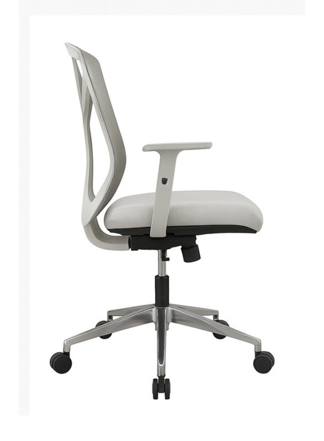 YI ONE Executive Office Chair S738 – Mesh Computer Chair with Ergonomic Low Back Design, Swivel Manager Chair with Height Adjustment, Adjustable Armrests, Wheels & Headrest, Grey, 66×66×110 cm - Image 3