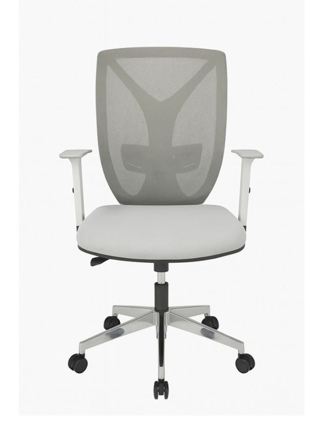 YI ONE Executive Office Chair S738 – Mesh Computer Chair with Ergonomic Low Back Design, Swivel Manager Chair with Height Adjustment, Adjustable Armrests, Wheels & Headrest, Grey, 66×66×110 cm - Image 2