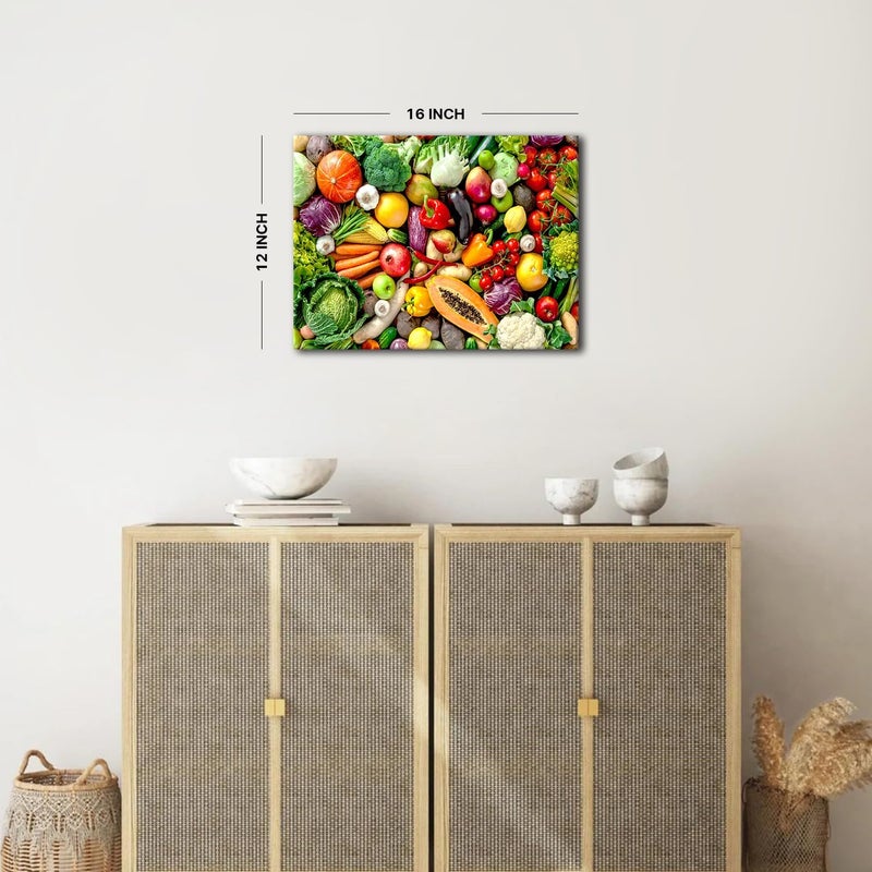 YOOOAHU Green Food Wall Art Kitchen Wall Decor Fresh Vegetable Pictures for Dinner Room Colorful Various Fruit Canvas Prints Framed Artwork Restaurant Table Living Room Office Modern Home Decorations 12x16 - Image 4