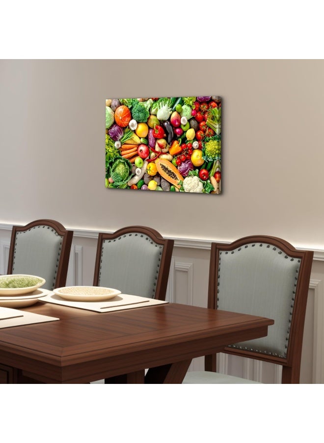 YOOOAHU Green Food Wall Art Kitchen Wall Decor Fresh Vegetable Pictures for Dinner Room Colorful Various Fruit Canvas Prints Framed Artwork Restaurant Table Living Room Office Modern Home Decorations 12x16 - Image 5