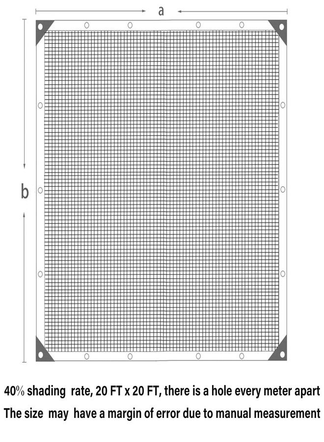 winemana 40% Black Shade Cloth, 20 x 20 FT Durable Mesh Tarp with Grommets, Resistant Garden Sun Shade Netting, Shading Antifreezing for Pergola, Greenhouse, Plants Growing, Chicken Coop - Image 3