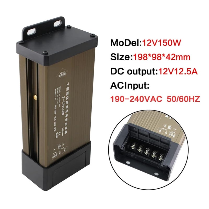 مصدر طاقة قابل للتحويل بجهود 5.5 و12 و24 فولت، تيار متردد (AC)، جهود خرج 5V و12V و24V، قدرات تتراوح بين 5A و8A و12.5A و16A و20A و25A و33A و40A و41.7A و60A و70A، مقاوم للماء (5V و40A و200W). - Image 2