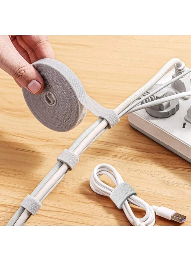 FALMER Cable Organizer 4m Length x 2cm Width Adhesive Strips Flexible Reusable Cable Organizer for Computer, TV, Power and Other Cables  - Image 1