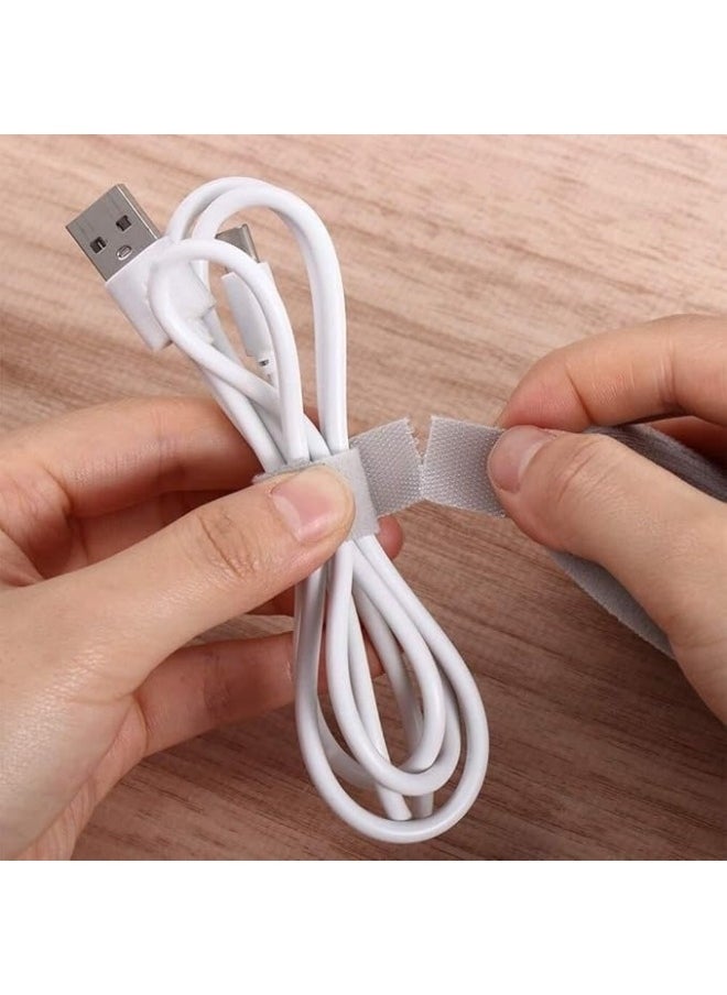 FALMER - Cable Organizer 4m Length x 2cm Width Adhesive Strips Flexible Reusable Cable Organizer for Computer, TV, Power and Other Cables - Image 1