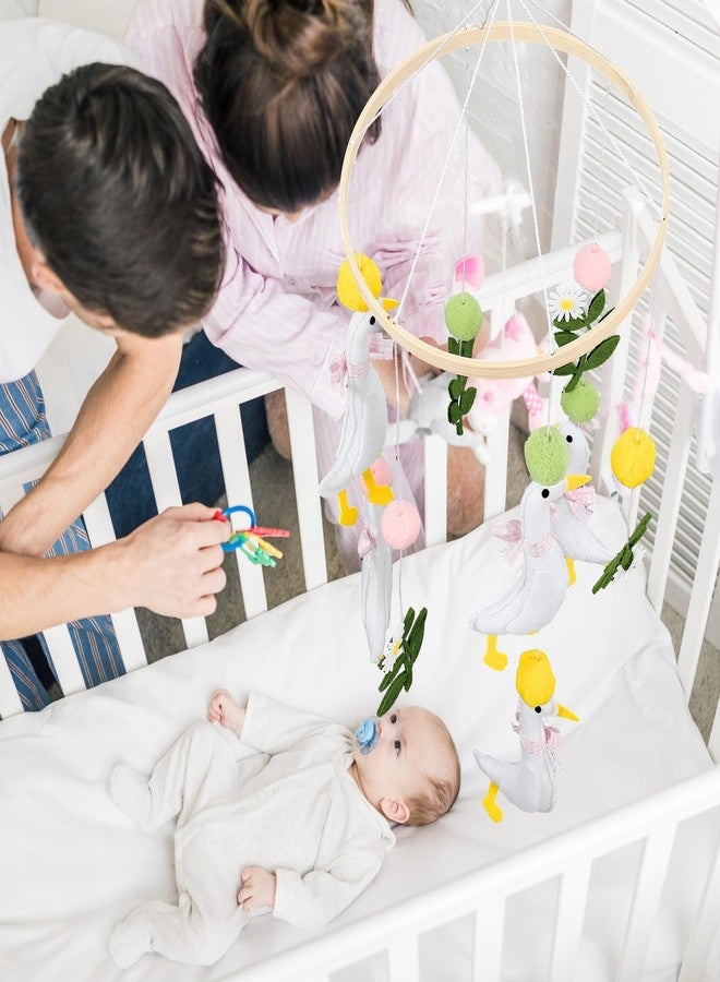 Vicenpal Silly Goose Baby Mobile for Crib Pink Nursery Decor Silly Goose Baby Stuff Felt Nursery Mobile for Girl Crib Neutral Wooden Handmade Hanging Decor - Image 5