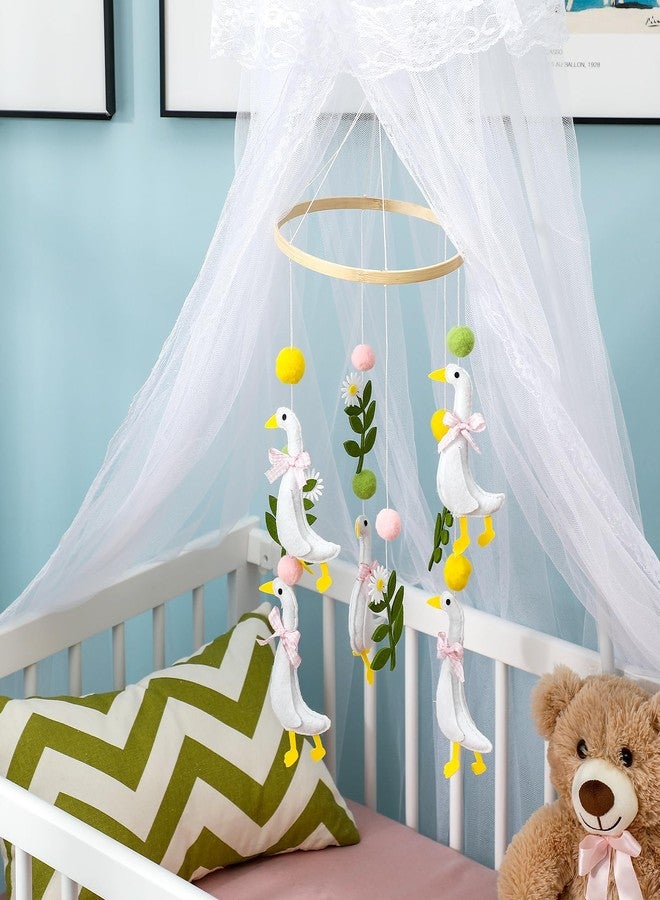 Vicenpal Silly Goose Baby Mobile for Crib Pink Nursery Decor Silly Goose Baby Stuff Felt Nursery Mobile for Girl Crib Neutral Wooden Handmade Hanging Decor - Image 3