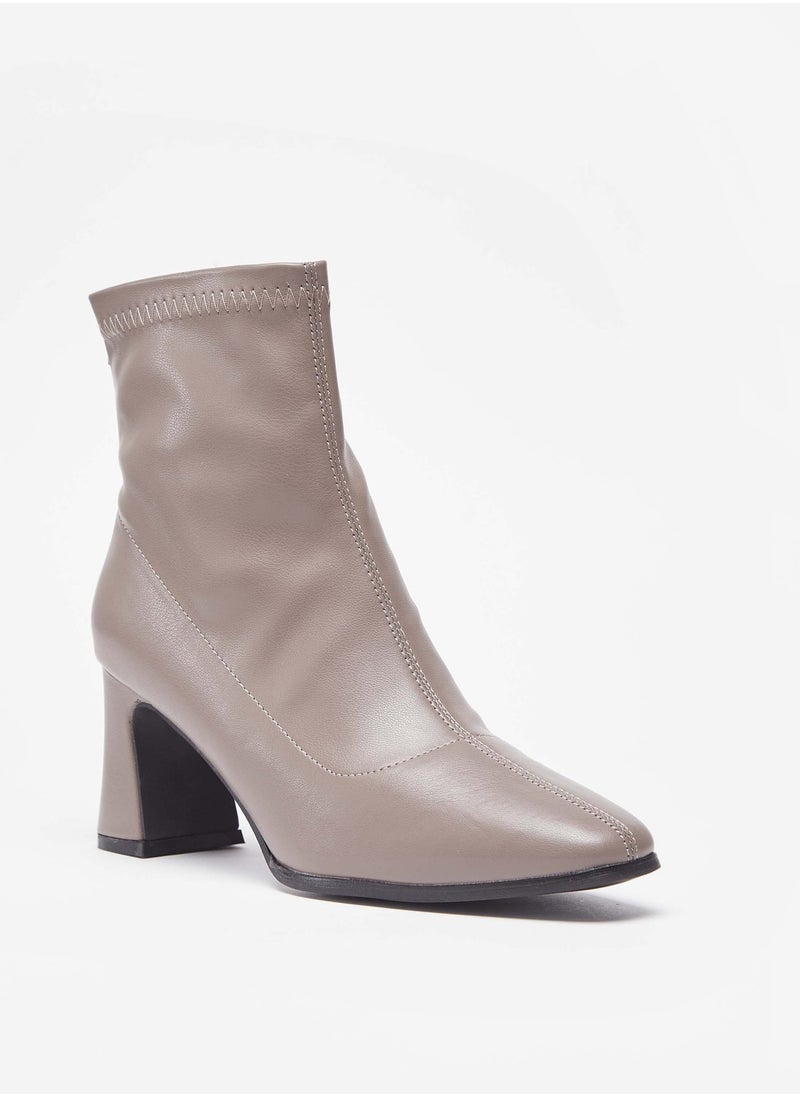 Flora Bella By Shoexpress - Womens Solid Boots With Zip Closure And Block Heels By Shoexpress - Image 1