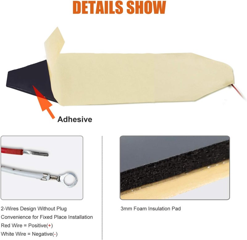 FACON 3" x 8" RV Elbow Pipe Heater Pad, Work for 1-1/2" Elbow Pipe, 3Packs 12V Tank Heater Pad, for RV, Camper, Travel Trailer and Motorhome, DC 12Volts-13.5Volts - Image 4