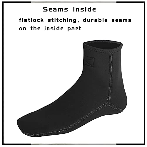 OMGear Water Socks Neoprene Socks Beach Booties Shoes 3mm Glued Blind Stitched Anti-Slip Wetsuit Boots Fin Swim Socks (3mm Low Cut/Grey, XS(Men 5-6,Women 4-6)) - Image 5