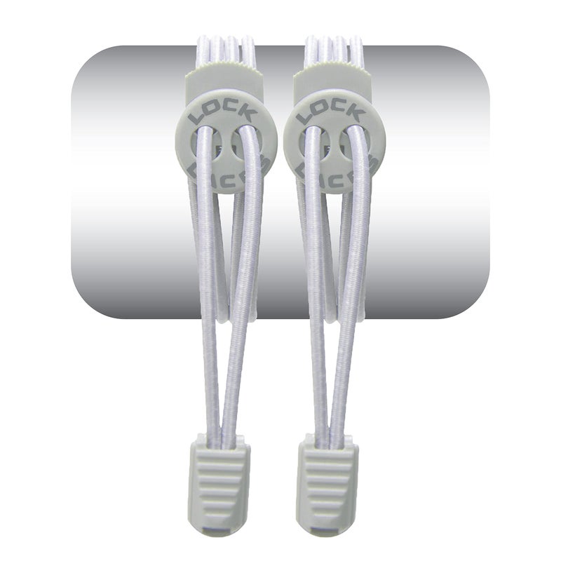 Lock Laces - Elastic No Tie Shoelaces, One Size Fits All, for Kids and Adults, Elastic No Tie Shoe Laces (Special Edition) (Solid Gray) - Image 1