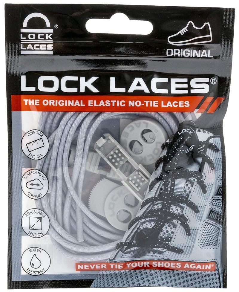 Lock Laces - Elastic No Tie Shoelaces, One Size Fits All, for Kids and Adults, Elastic No Tie Shoe Laces (Special Edition) (Solid Gray) - Image 3