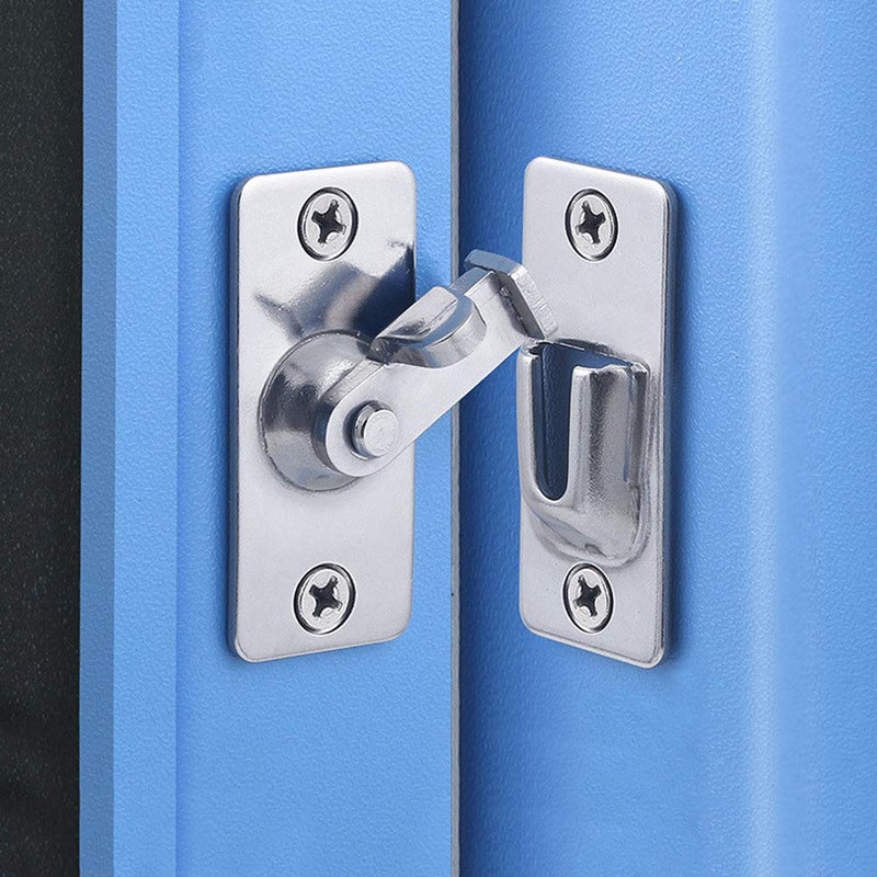 dingchi Door Hasp Latch 90 Degree Stainless Steel Safety Angle Locking Latch for PushSlidingBarn Door Satin Nickel