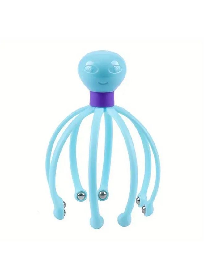 Blue Octopus Head Massager Detachable 8 Claw Steel Ball Multi Functional Skin Care Tool - Image 1