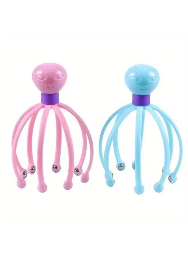 Blue Octopus Head Massager Detachable 8 Claw Steel Ball Multi Functional Skin Care Tool - Image 2