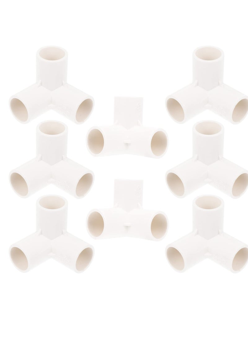 SYOSI - 3 Way PVC Fitting Elbow 8Pcs Water Pipe Adapters Pipe Corner Connectors Pipe Accessories Connection Joints for DIY PVC Shelf Garden Support Structure White - Image 1