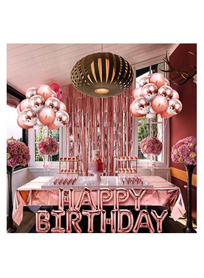 46-Piece Happy Birthday Party Balloons Balloons,Rose Gold Birthday Party Decoration Balloon Set,Birthday Party Decorations and Supplies - Image 3