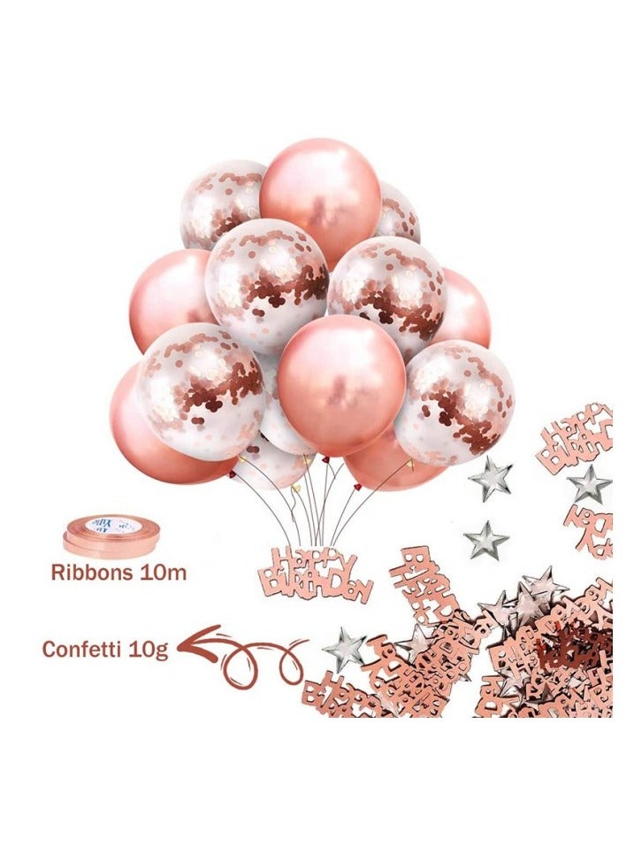 46-Piece Happy Birthday Party Balloons Balloons,Rose Gold Birthday Party Decoration Balloon Set,Birthday Party Decorations and Supplies - Image 4