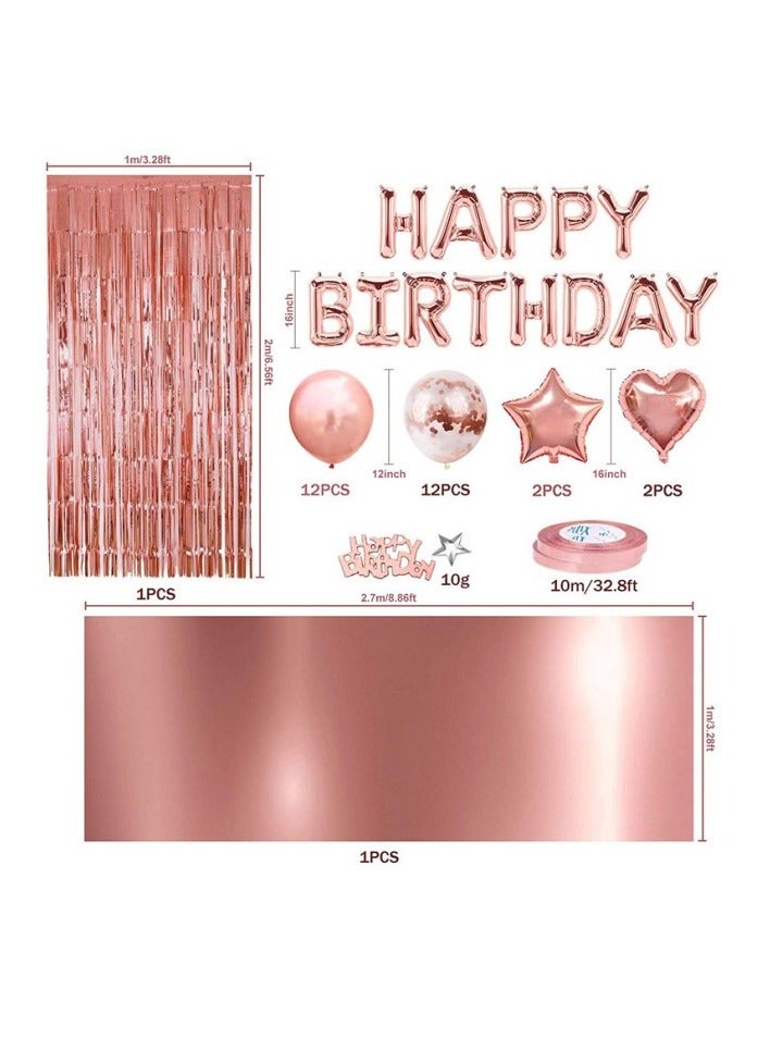 46-Piece Happy Birthday Party Balloons Balloons,Rose Gold Birthday Party Decoration Balloon Set,Birthday Party Decorations and Supplies - Image 2