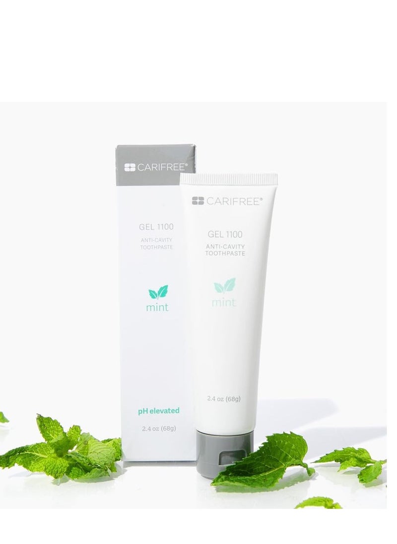 CariFree - CariFree Gel 1100 (Mint) Anti-Cavity Fluoride Toothpaste with Nano Hydroxyapatite, Cavity Prevention and Enamel Protection, Dentist Recommended for Kids and Adults, 2.40 oz. - Image 1