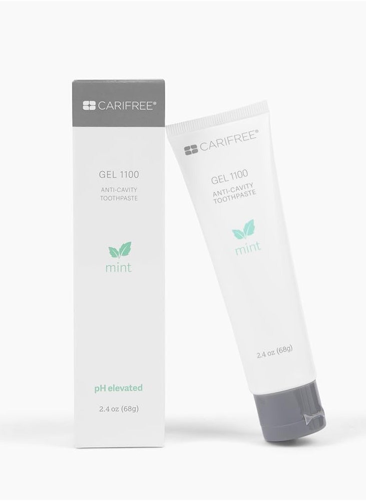 CariFree - CariFree Gel 1100 (Mint) Anti-Cavity Fluoride Toothpaste with Nano Hydroxyapatite, Cavity Prevention and Enamel Protection, Dentist Recommended for Kids and Adults, 2.40 oz. - Image 1