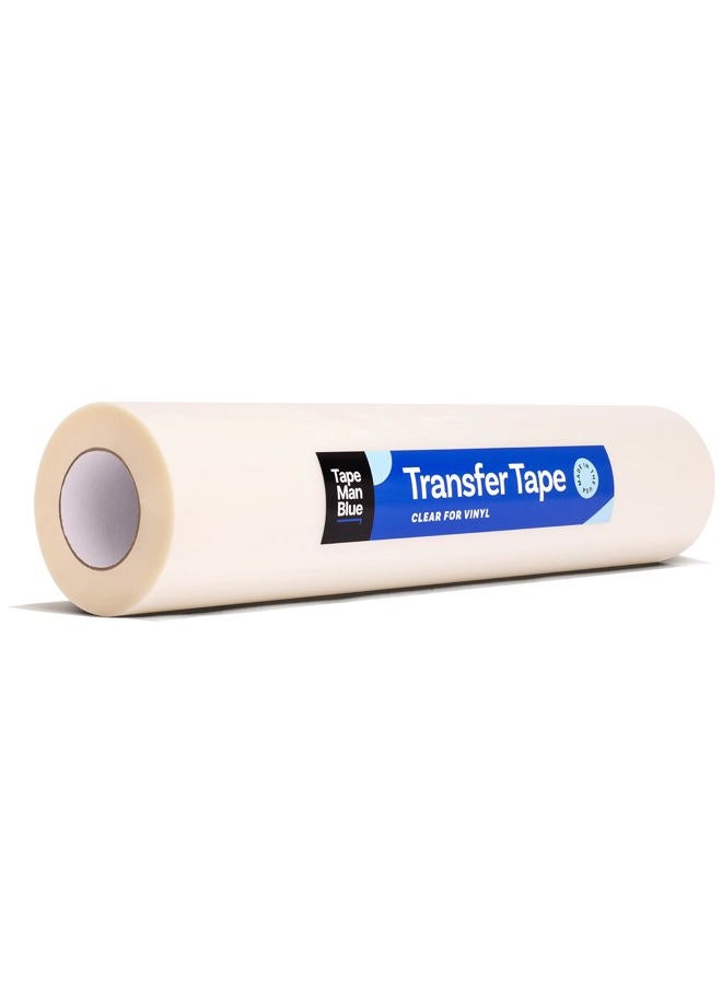 TapeManBlue Transfer Tape for Vinyl, 24 inch x 100 Yards, Clear Film with Medium-High Tack Adhesive. American-Made Application Tape for Vinyl Graphics - Image 1
