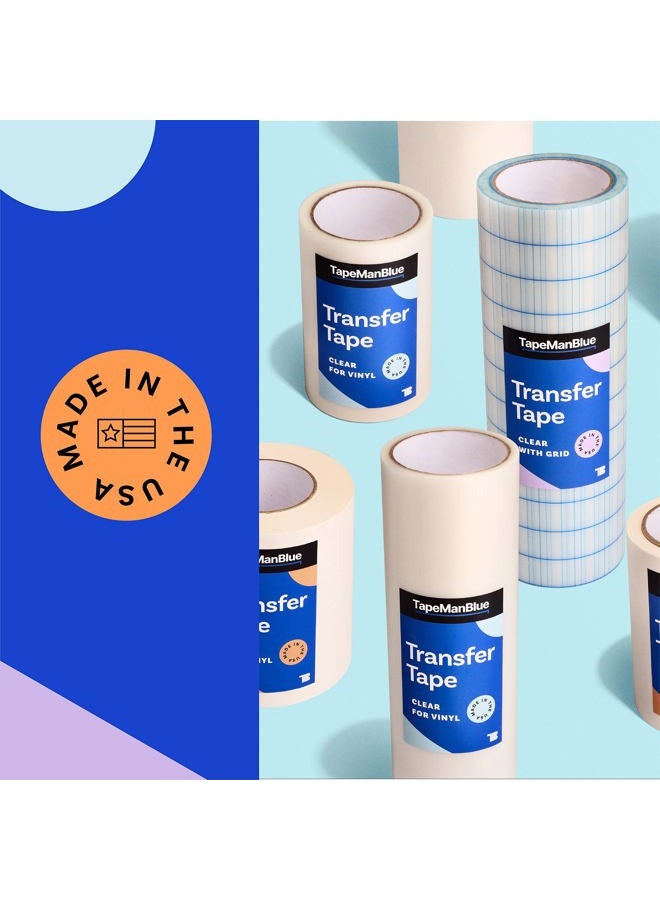 TapeManBlue Transfer Tape for Vinyl, 24 inch x 100 Yards, Clear Film with Medium-High Tack Adhesive. American-Made Application Tape for Vinyl Graphics - Image 5