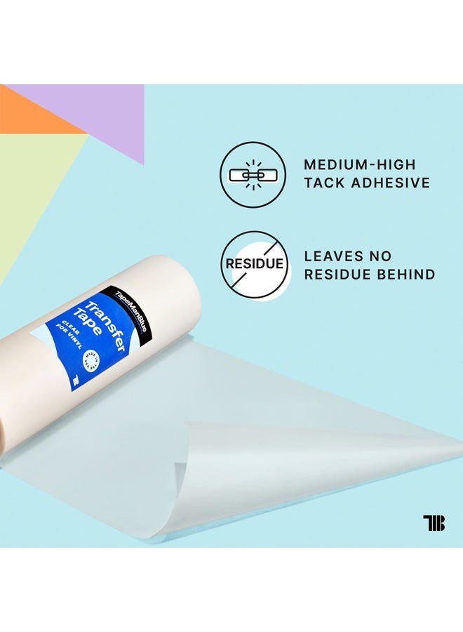 TapeManBlue Transfer Tape for Vinyl, 24 inch x 100 Yards, Clear Film with Medium-High Tack Adhesive. American-Made Application Tape for Vinyl Graphics - Image 3