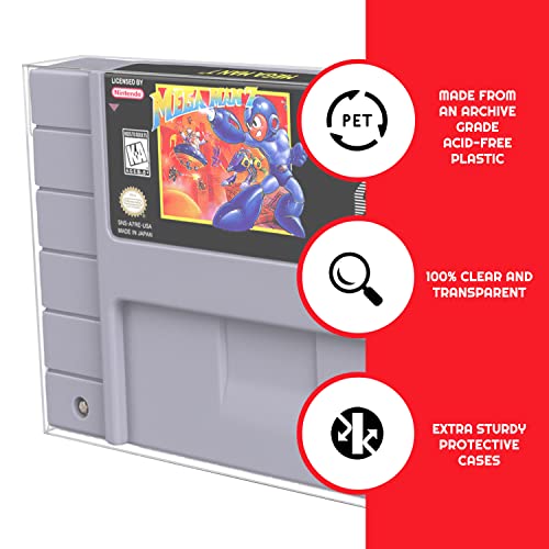 EVORETRO SNES Games Cartridge Protector Compatible for Super Nintendo SNES Games Cartridge - 0.40 MM Thick, Anti-Dust, Acid-Free SNES Super Games Cart, Clear PET Case Protector by EVORETRO (Pack of 25) - Image 4