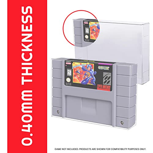 EVORETRO SNES Games Cartridge Protector Compatible for Super Nintendo SNES Games Cartridge - 0.40 MM Thick, Anti-Dust, Acid-Free SNES Super Games Cart, Clear PET Case Protector by EVORETRO (Pack of 25) - Image 5