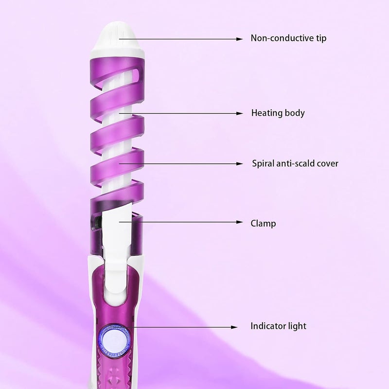 comfrt Curling Iron Curling Wand Hair Curler Electric Hair Wavy Hair Styling Hair Curling Wand Professional Hair Salon Spiral Curl[Us] - Image 3