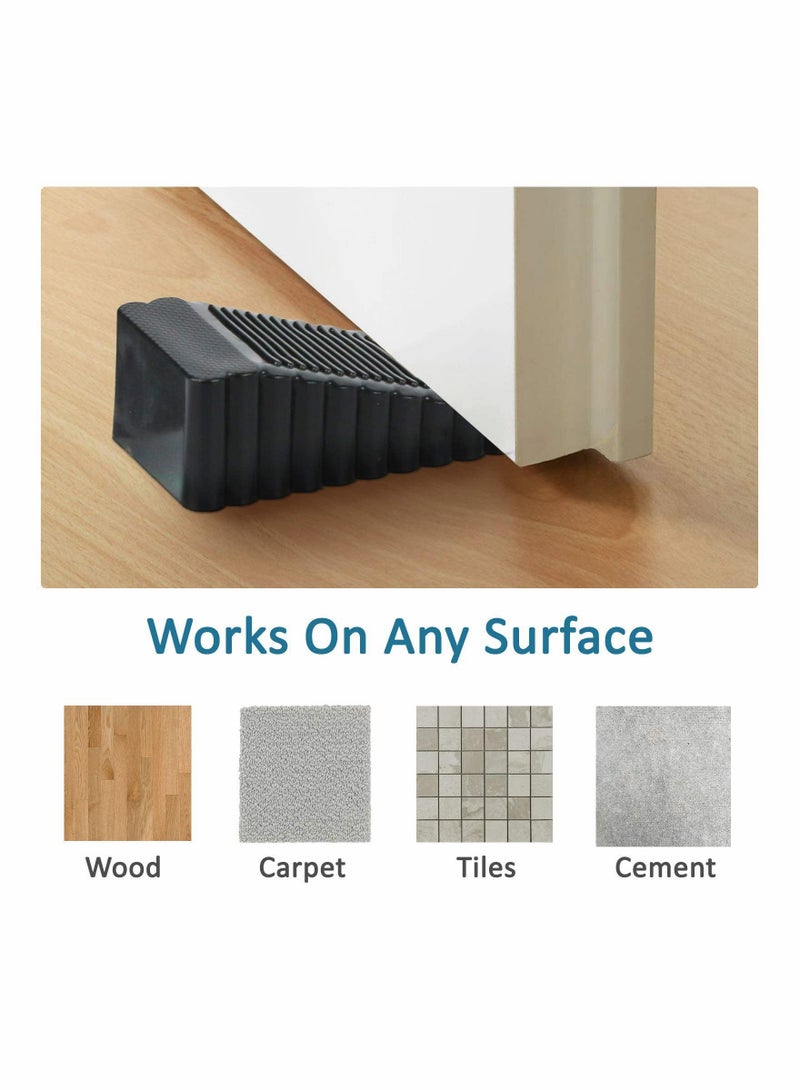 Rubber Door Stopper 5 Pack Anti-Slip Door Stop Wedge Security Heavy Duty Door Stopper Works On All Floor Types and Carpet for Home School Hospital Works - Image 5