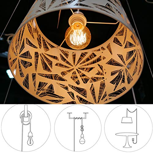 HESSION 2-Pack 15 Feet Plug in Pendant Light, Black Extension Hanging Lantern Cord Cable with in-Line On/Off Switch, E26 E27 Socket - Image 5