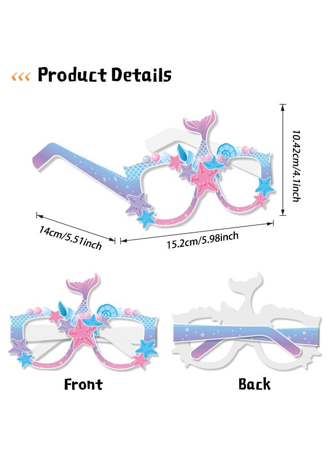 16 قطعة من النظارات الزخرفية الورقية للحفلات، والنظارات الورقية الممتعة، والدعائم التنكرية تحت عنوان المحيط، ومناسبة لحفلات الأطفال الممتعة تحت عنوان الصيف، ولوازم الحفلات المحيطية، وزخارف الحفلات تحت عنوان المحيط - Image 4