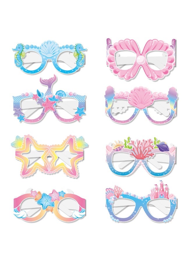16 قطعة من النظارات الزخرفية الورقية للحفلات، والنظارات الورقية الممتعة، والدعائم التنكرية تحت عنوان المحيط، ومناسبة لحفلات الأطفال الممتعة تحت عنوان الصيف، ولوازم الحفلات المحيطية، وزخارف الحفلات تحت عنوان المحيط - Image 5