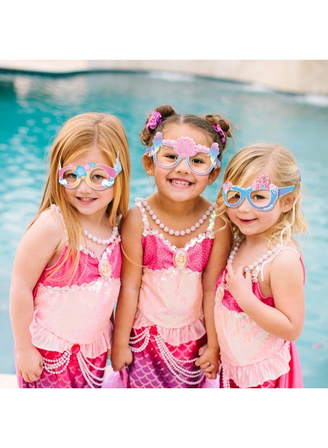 16 قطعة من النظارات الزخرفية الورقية للحفلات، والنظارات الورقية الممتعة، والدعائم التنكرية تحت عنوان المحيط، ومناسبة لحفلات الأطفال الممتعة تحت عنوان الصيف، ولوازم الحفلات المحيطية، وزخارف الحفلات تحت عنوان المحيط - Image 2