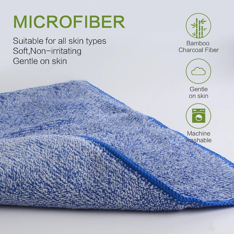 Sinland Microfiber Face Towels Ultra Soft Facial Washcloths Face Cloth for Bath 12Inch x 12Inch 6 Pack - Image 3