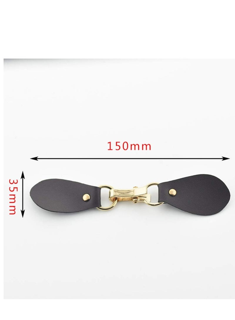 Excefore 4 pcs Leather Tab Closure Clip Holder, Buckle Clasp Pin for Poncho Cape Cardigan Wrap Shawl Accessories Golden and Coffee - Image 4