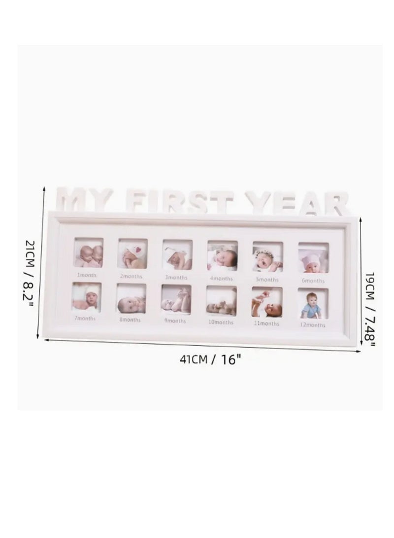12 Months Baby Milestone Photo Sign Frame - A Neutral Gift Idea For Your Little One's 1st Birthday  - Image 2