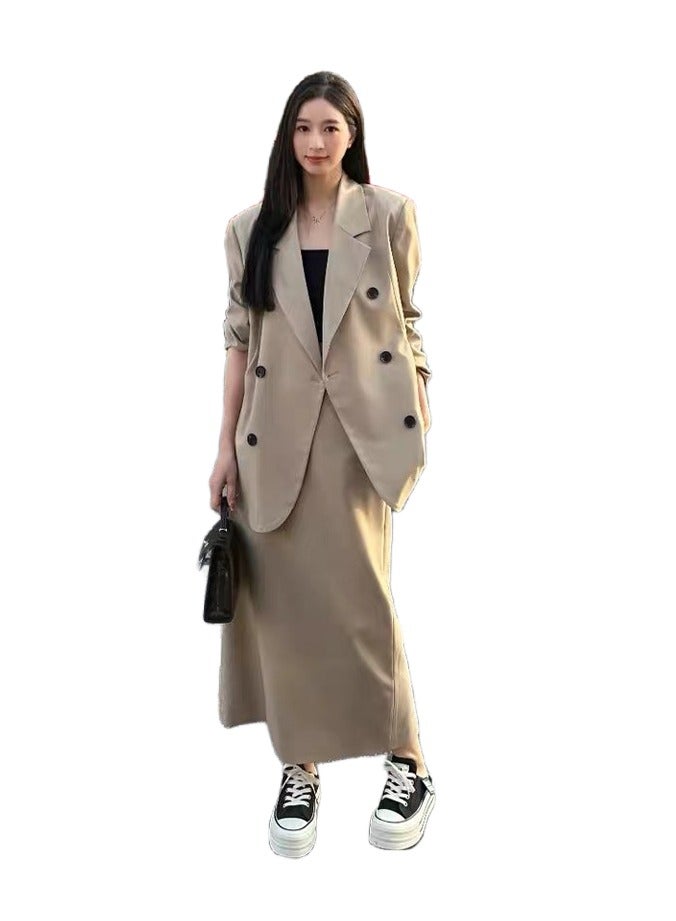Shougu Casual Women's Suit Jacket Half Skirt Two-piece Set  - Image 1